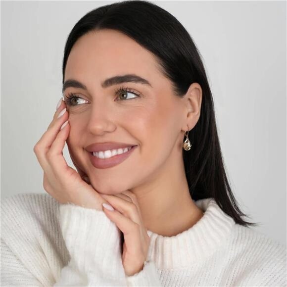 Gold-Plated Caged Pearl Drop Earrings – Lightweight, Hypoallergenic - Picture 2 of 6